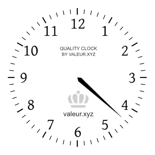 Analog clock showing the time 4:22 PM