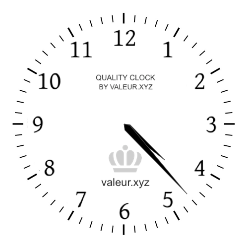 Analog clock showing the time 4:23 PM