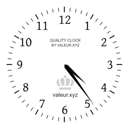 Analog clock showing the time 4:24 PM