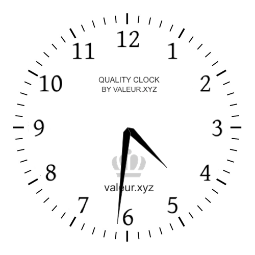 4:31 PM on an analog clock (Four-thirty-one PM) Analog clock showing the time 4:31 PM