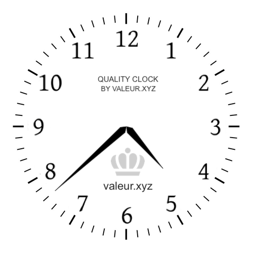 4:38 PM on an analog clock (Four-thirty-eight PM) Analog clock showing the time 4:38 PM