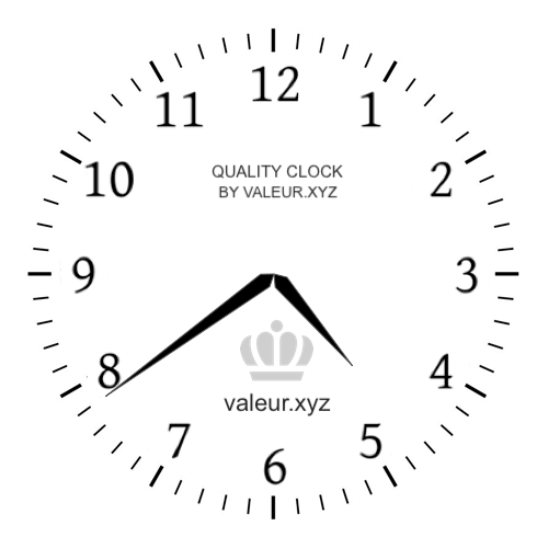 Analog clock showing the time 4:39 PM