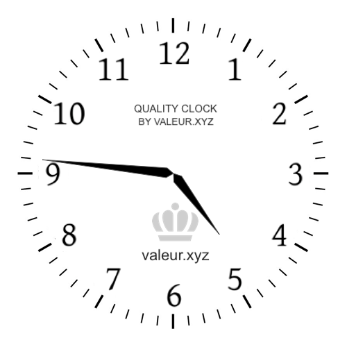Analog clock showing the time 4:46 PM