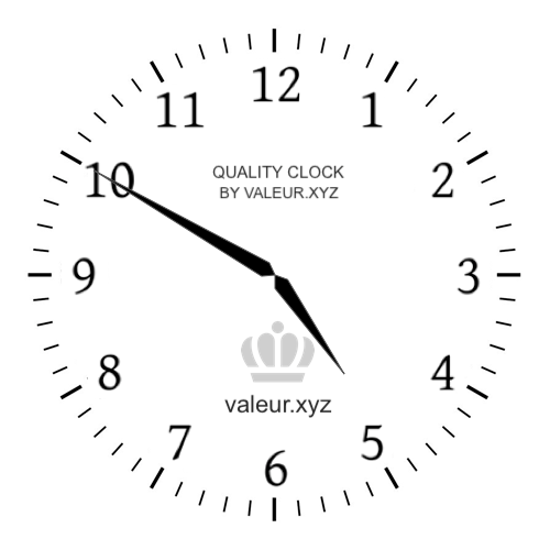 4:50 PM on an analog clock (Four-fifty PM) Analog clock showing the time 4:50 PM