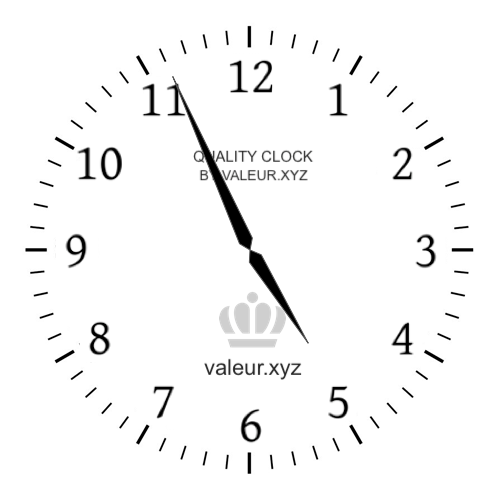 Analog clock showing the time 4:56 PM