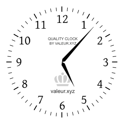 Analog clock showing the time 5:07 AM