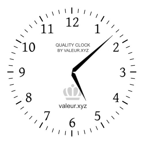 Analog clock showing the time 5:08 AM