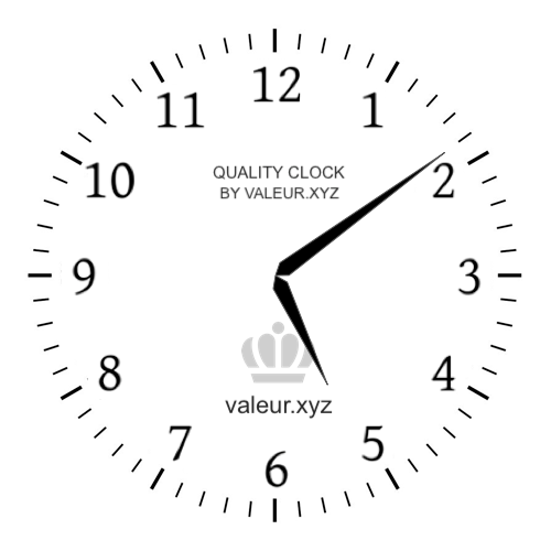 Analog clock showing the time 5:09 AM