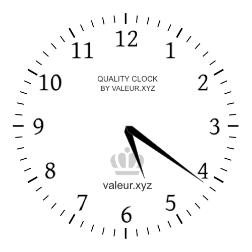 Analog clock showing the time 5:21 PM