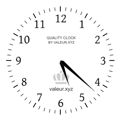 Analog clock showing the time 5:22 PM