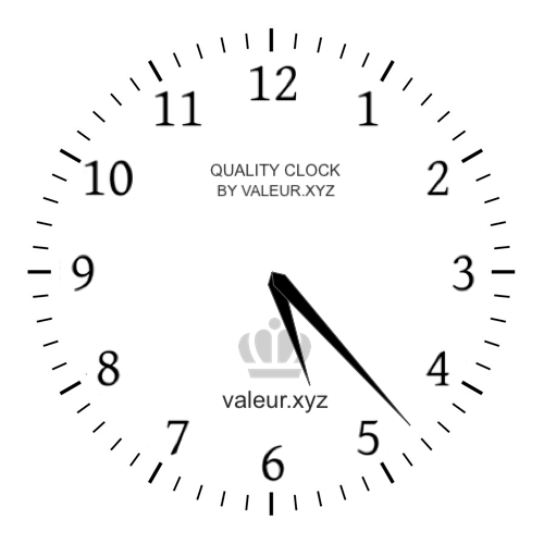 Analog clock showing the time 5:23 PM