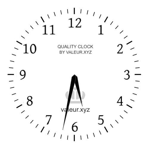 Analog clock showing the time 5:32 AM