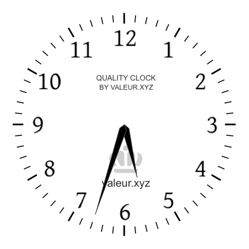 Analog clock showing the time 5:33 AM