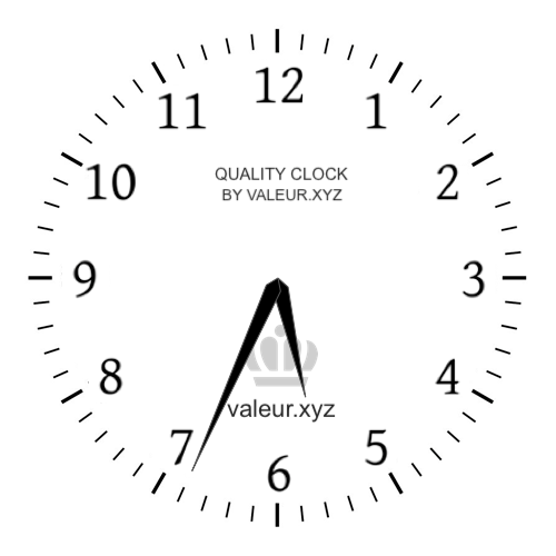5:34 PM on an analog clock (Five-thirty-four PM) Analog clock showing the time 5:34 PM
