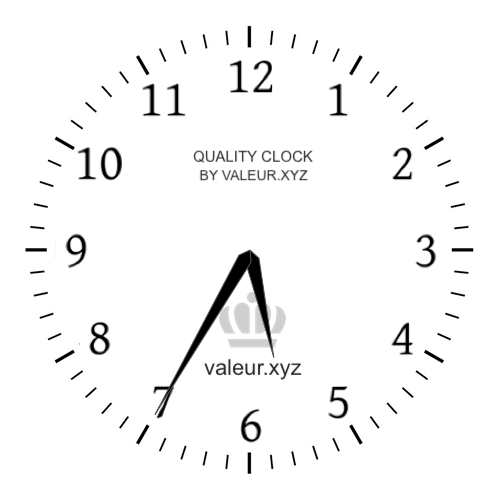 Analog clock showing the time 5:35 AM