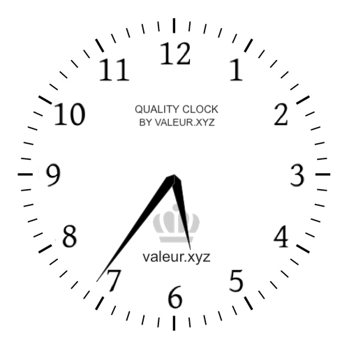 Analog clock showing the time 5:36 AM