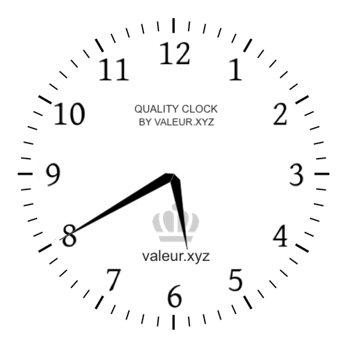 Analog clock showing the time 5:40 AM