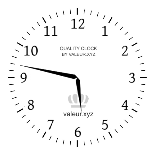 Analog clock showing the time 5:47 AM