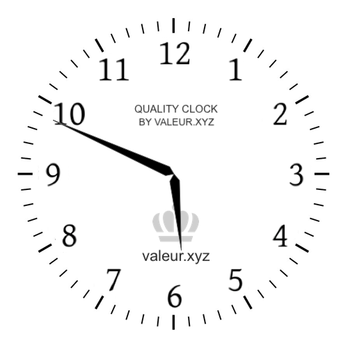 Analog clock showing the time 5:49 AM