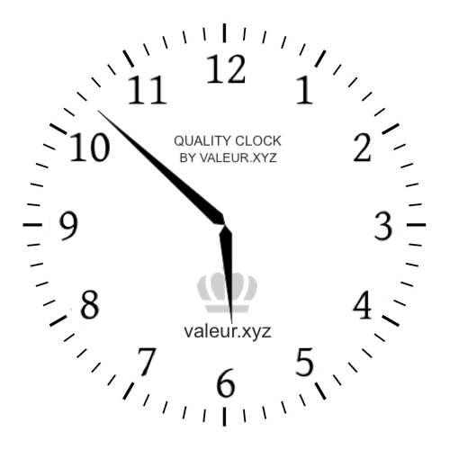 Analog clock showing the time 5:52 AM