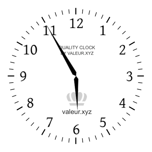 Analog clock showing the time 5:55 AM