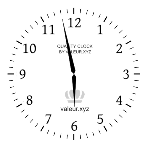 Analog clock showing the time 5:58 AM