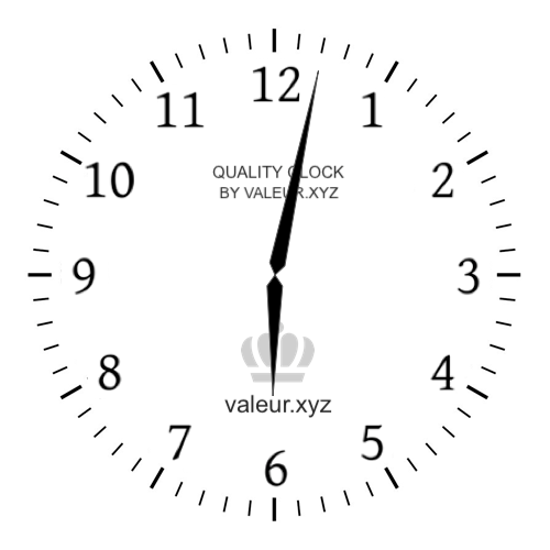 Analog clock showing the time 6:02 AM