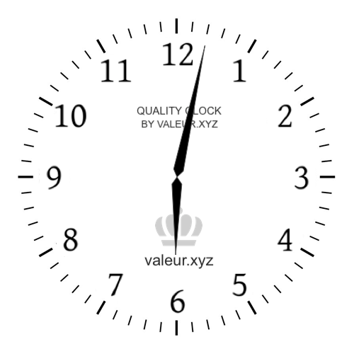 Analog clock showing the time 6:02 PM