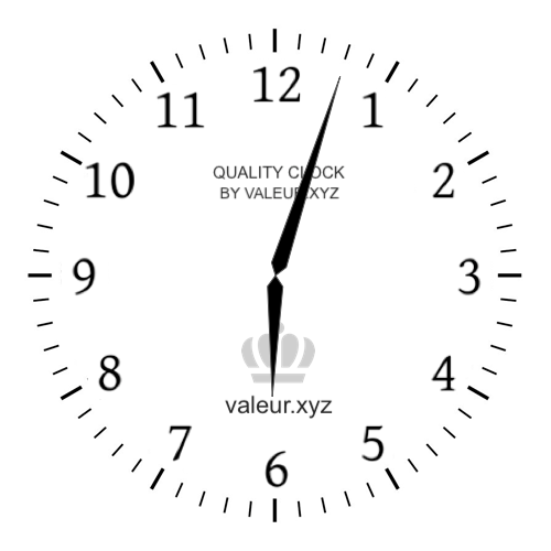Analog clock showing the time 6:03 AM