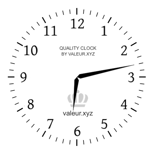 Analog clock showing the time 6:13 AM