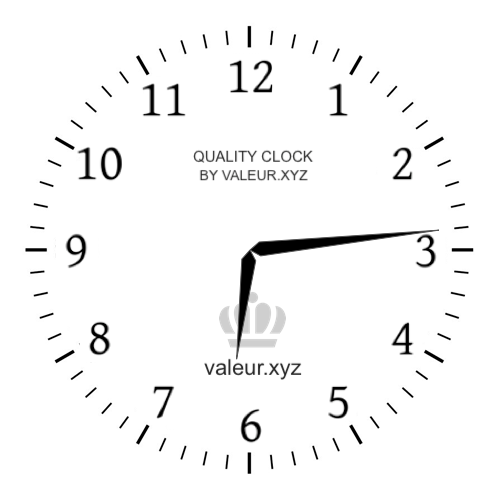 Analog clock showing the time 6:14 AM