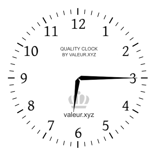 Analog clock showing the time 6:15 AM