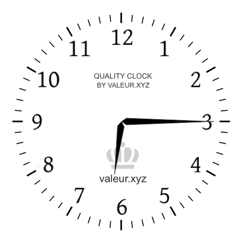 Analog clock showing the time 6:15 PM