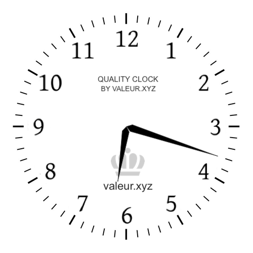 6:18 AM on an analog clock (Six-eighteen AM) Analog clock showing the time 6:18 AM