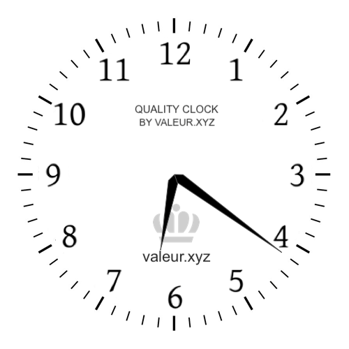 Analog clock showing the time 6:21 AM