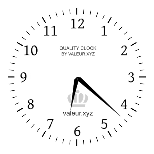 Analog clock showing the time 6:22 AM