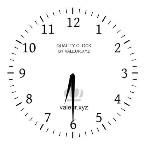 Analog clock showing the time 6:30 AM