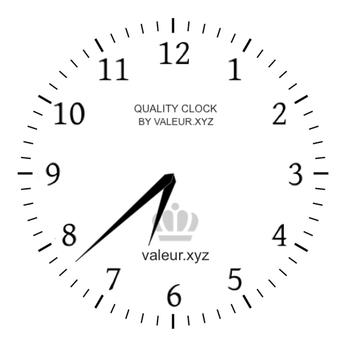 Analog clock showing the time 6:38 AM