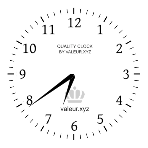 Analog clock showing the time 6:39 AM