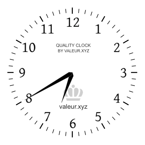 Analog clock showing the time 6:40 AM