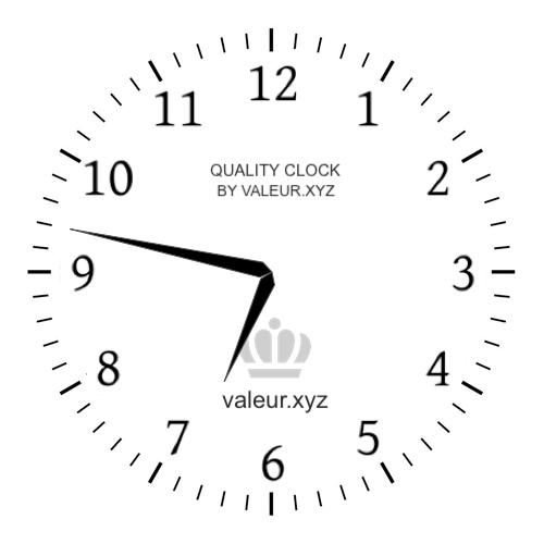 Analog clock showing the time 6:47 AM