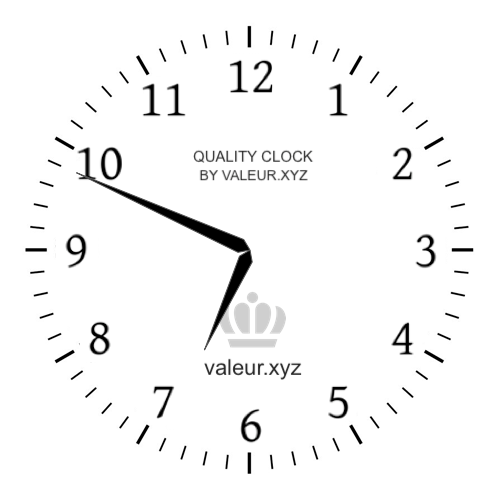 Analog clock showing the time 6:49 AM