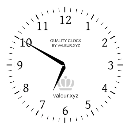 Analog clock showing the time 6:50 AM