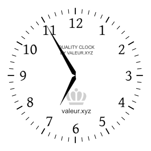 Analog clock showing the time 6:55 AM