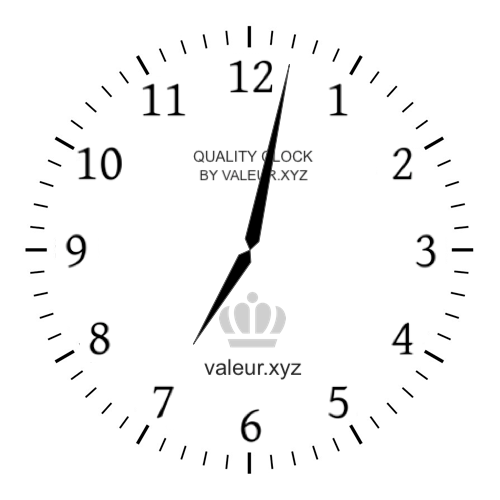 Analog clock showing the time 7:02 AM