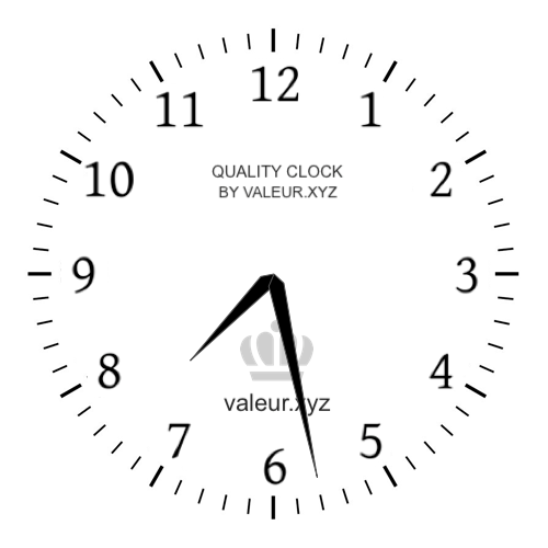 Analog clock showing the time 7:28 AM