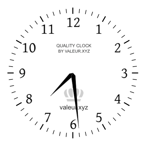 Analog clock showing the time 7:29 AM