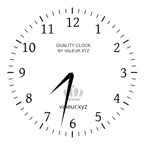 Analog clock showing the time 7:32 AM