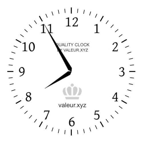 Analog clock showing the time 7:55 AM