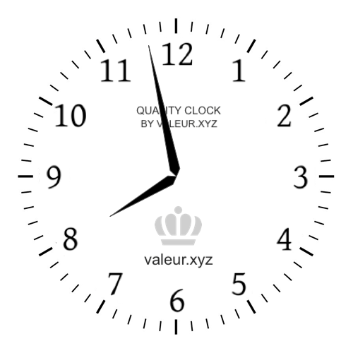 Analog clock showing the time 7:58 AM